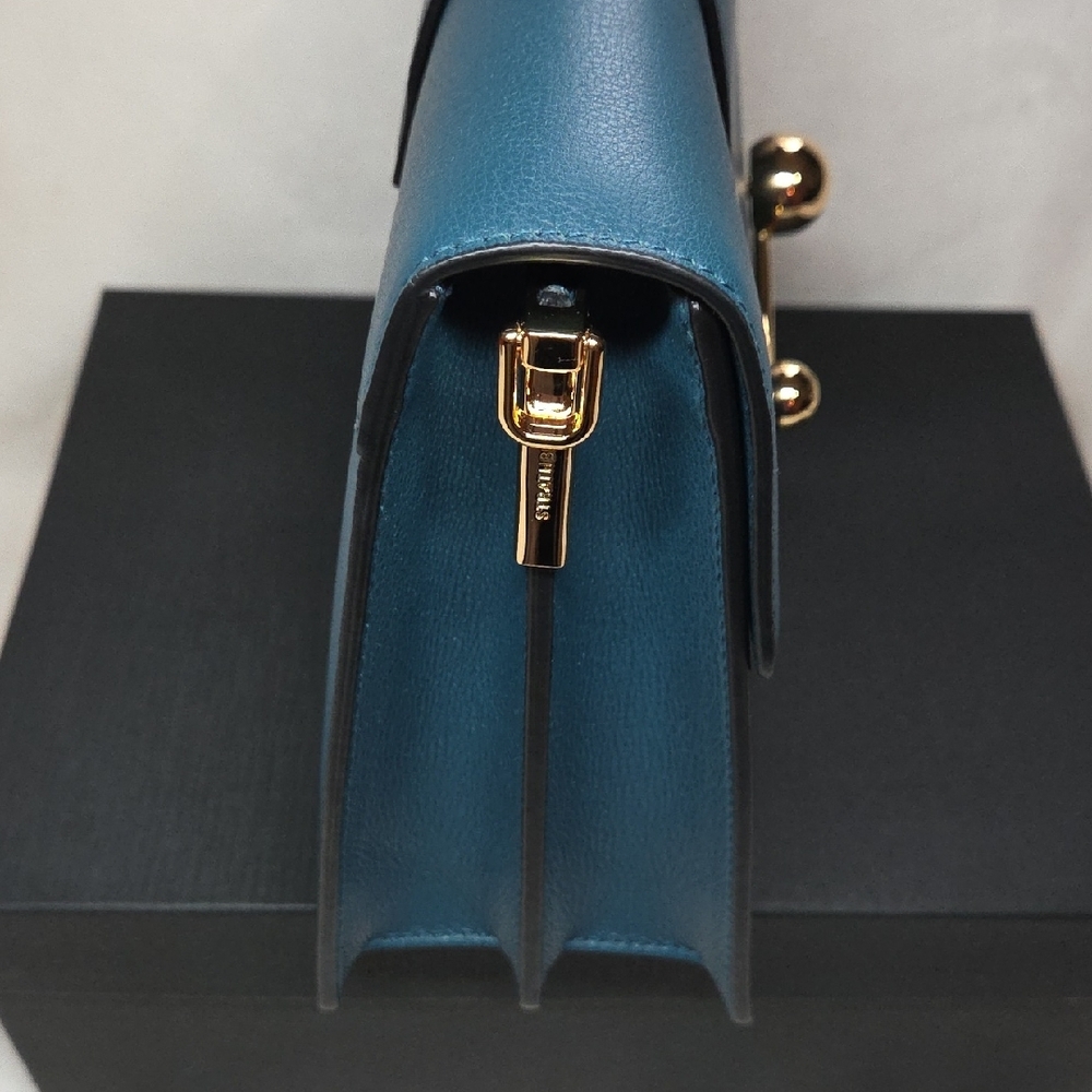 Strathberry Teal Leather Shoulder Bag - Picture 5 of 13